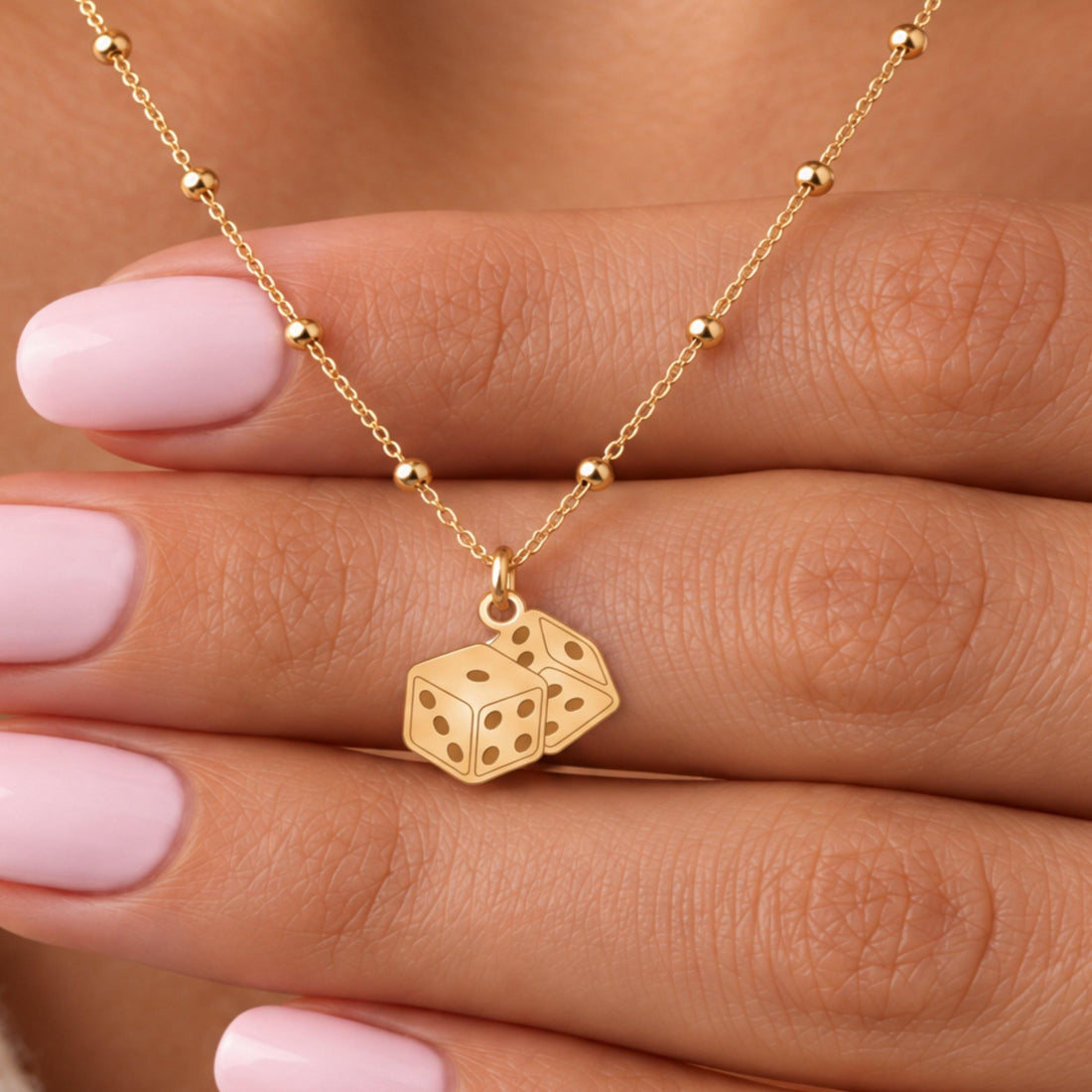 Pair of Dice Charm Necklace