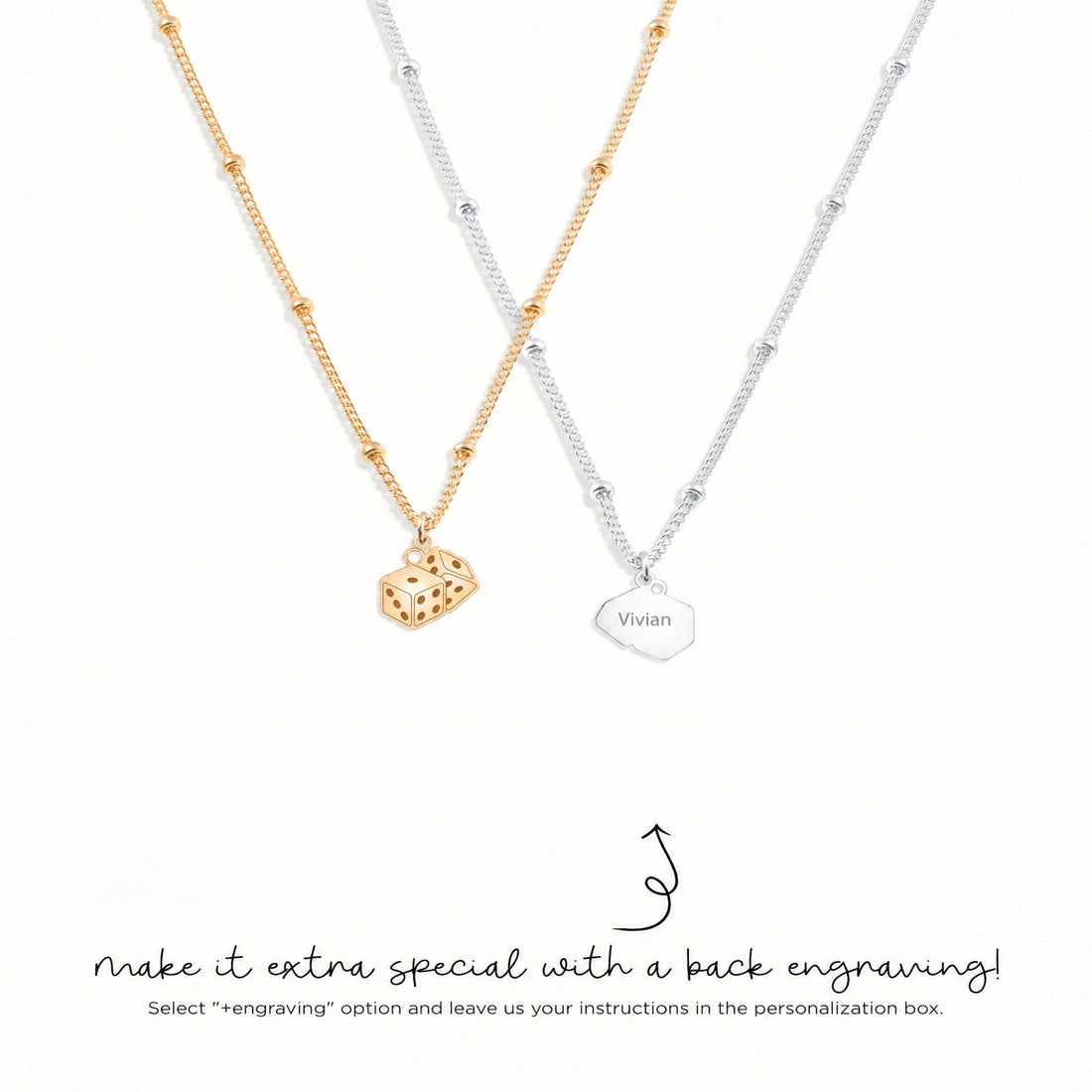 Pair of Dice Charm Necklace