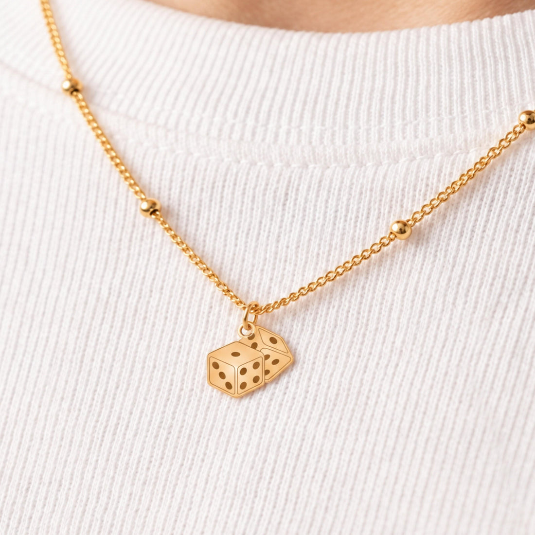 Pair of Dice Charm Necklace