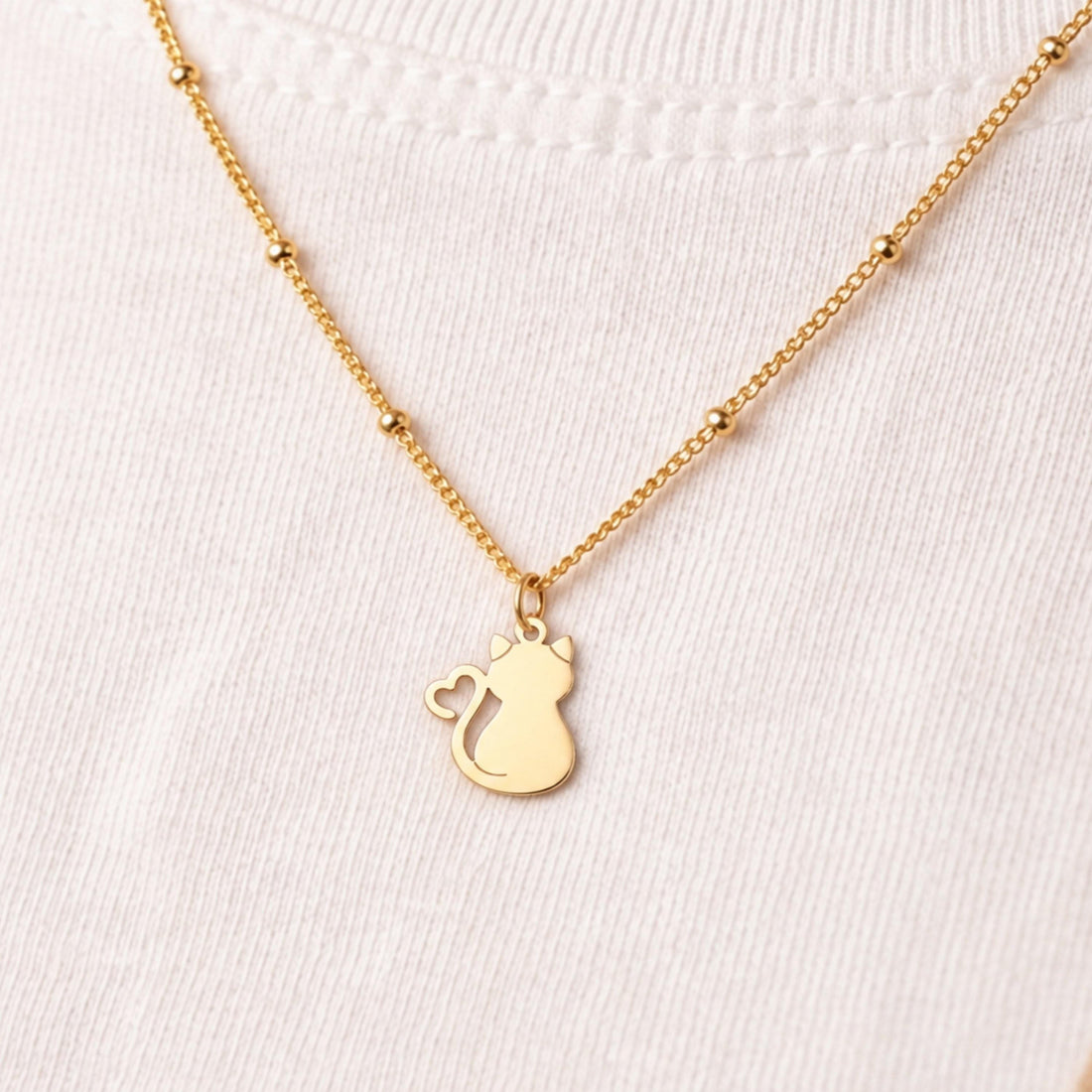 Sitting Cat Charm Necklace