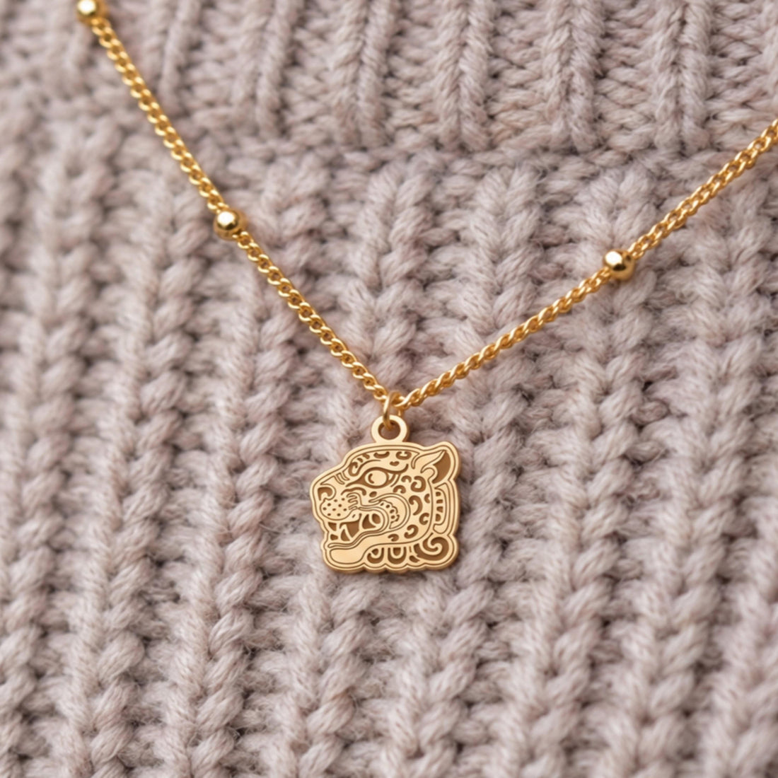Jaguar Head Charm Necklace