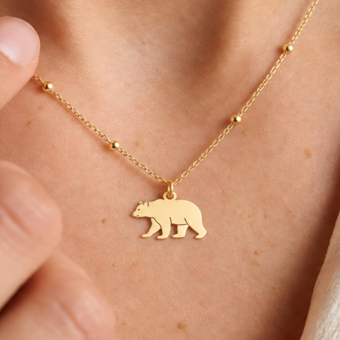Walking Bear Charm Necklace