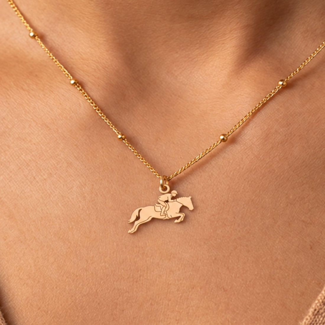 Jumping Horse Charm Necklace