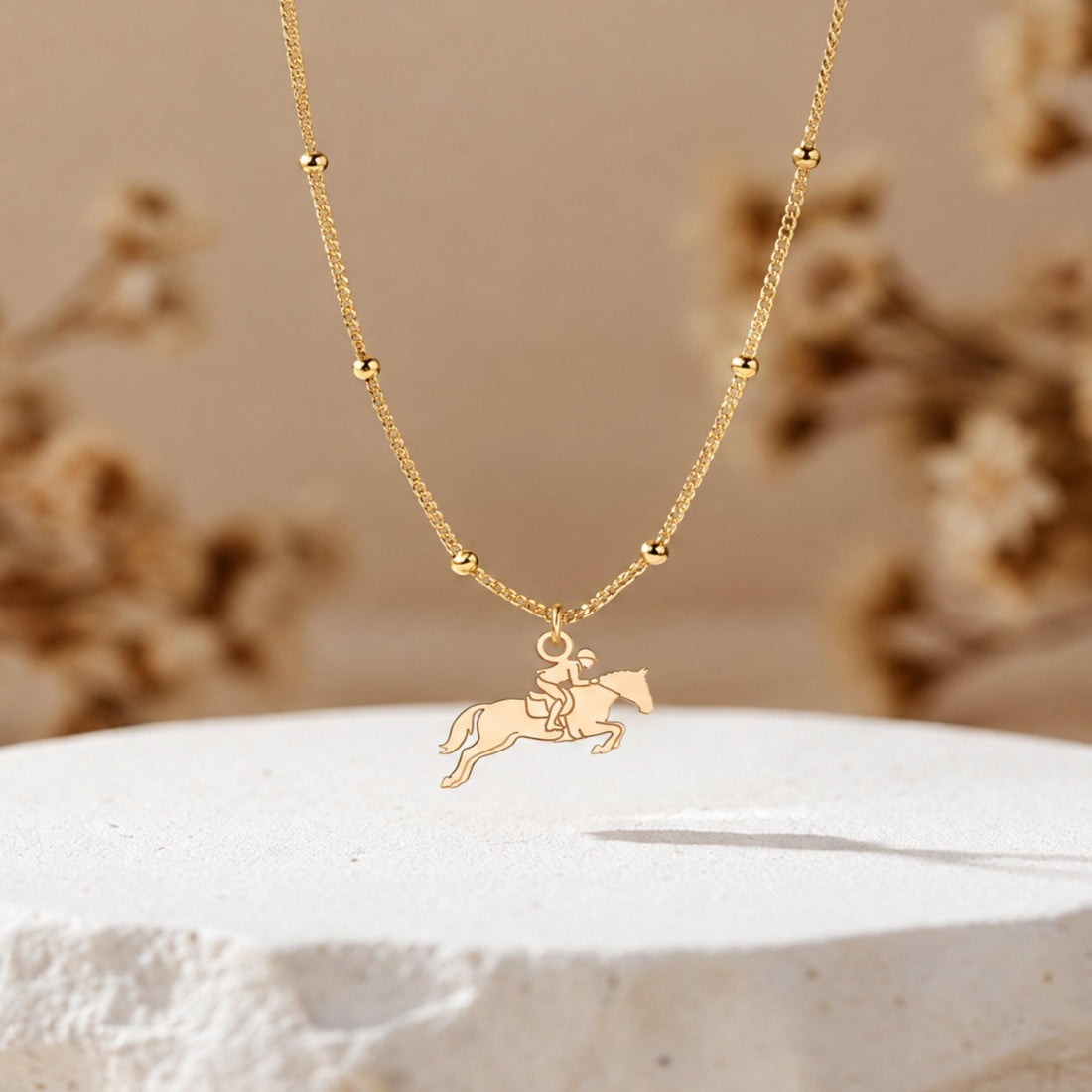 Jumping Horse Charm Necklace