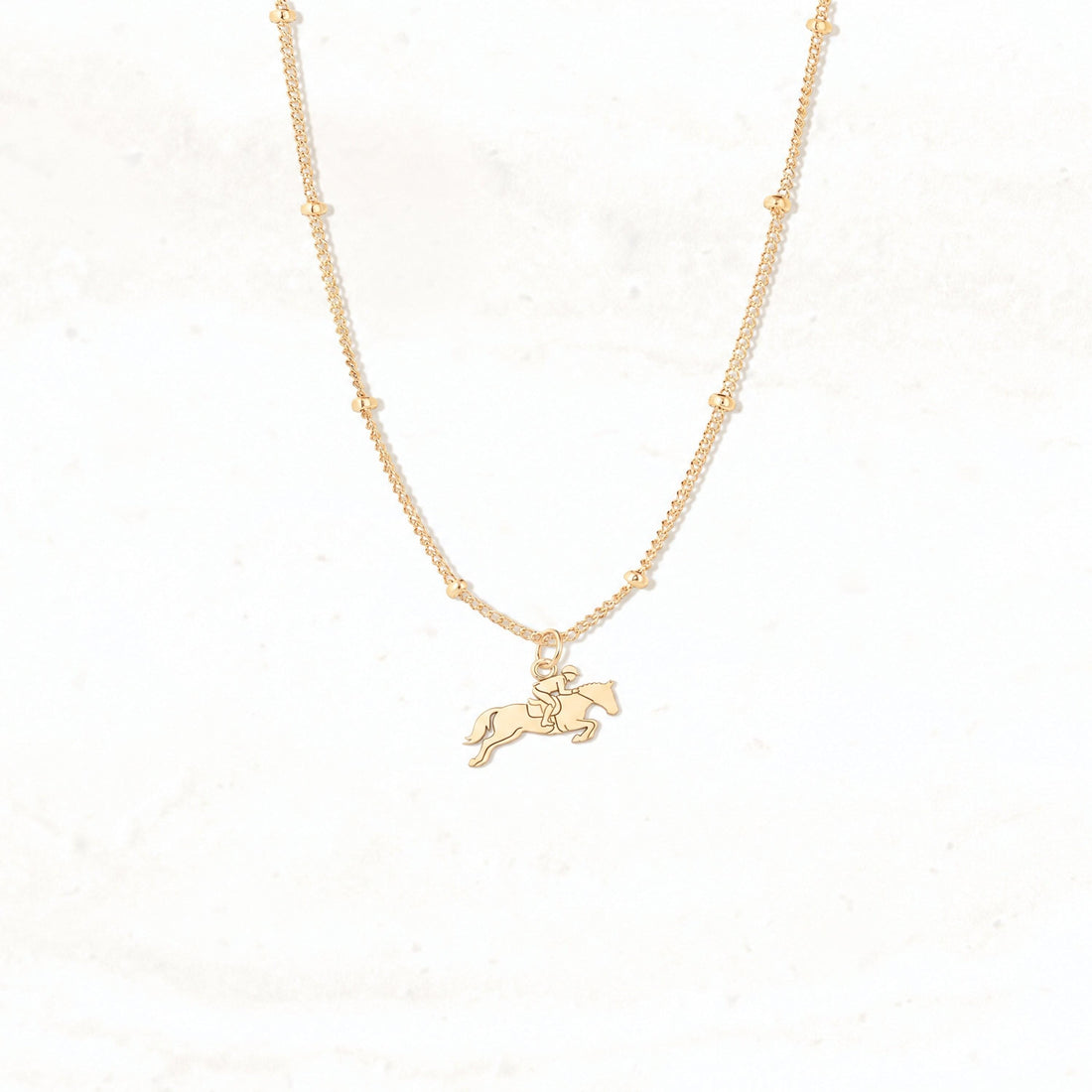 Jumping Horse Charm Necklace