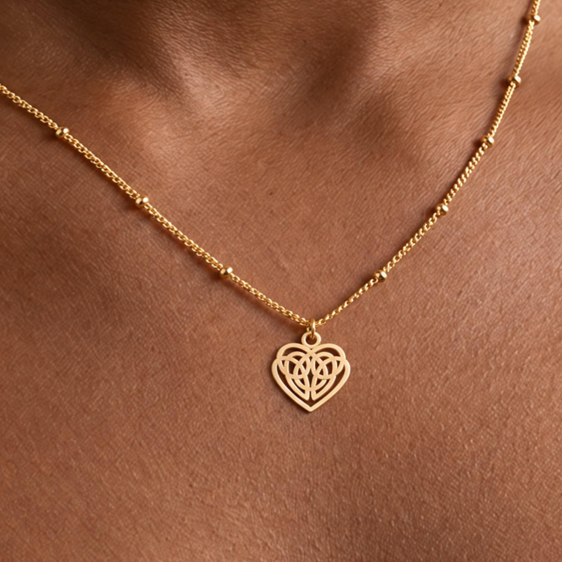 Celtic Heart Charm Necklace