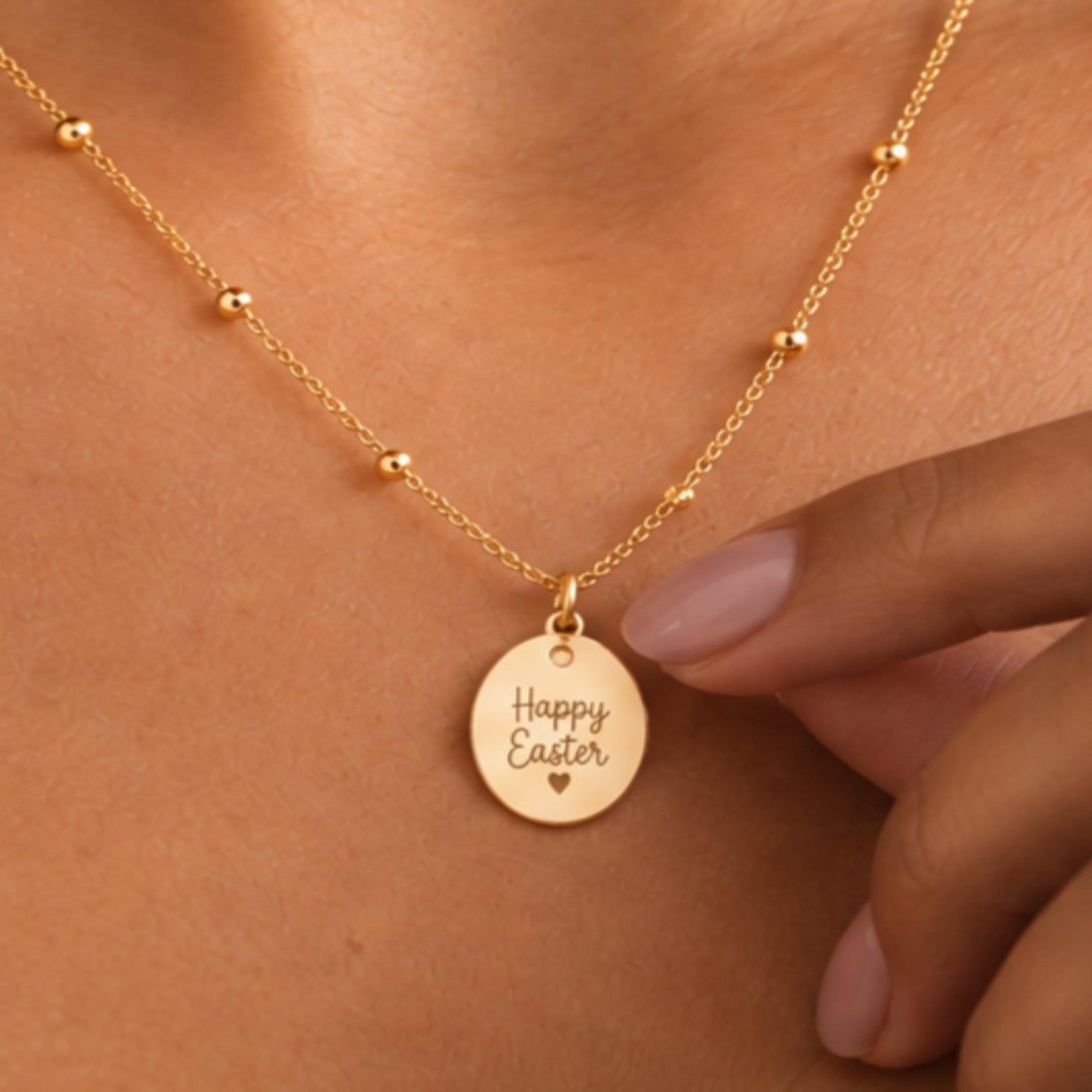 Easter Tag Charm Necklace