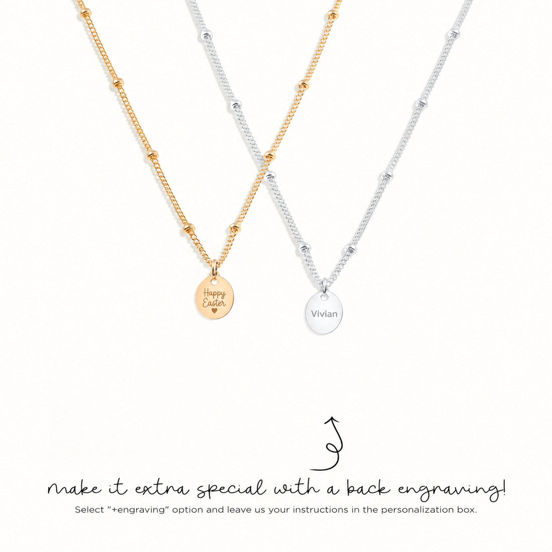 Easter Tag Charm Necklace