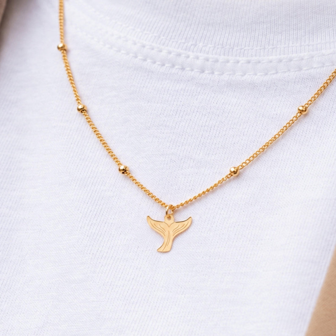 Whale Tail Charm Necklace