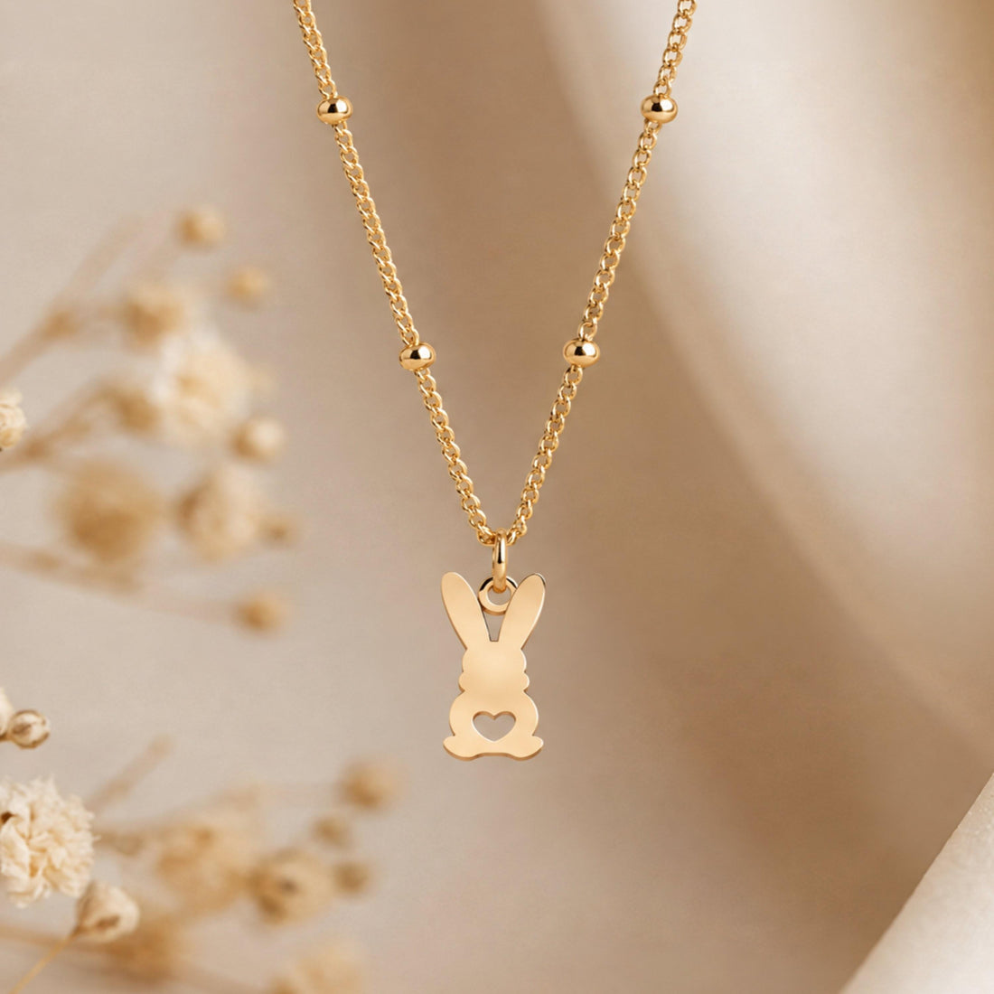 Bunny Heart Charm Necklace