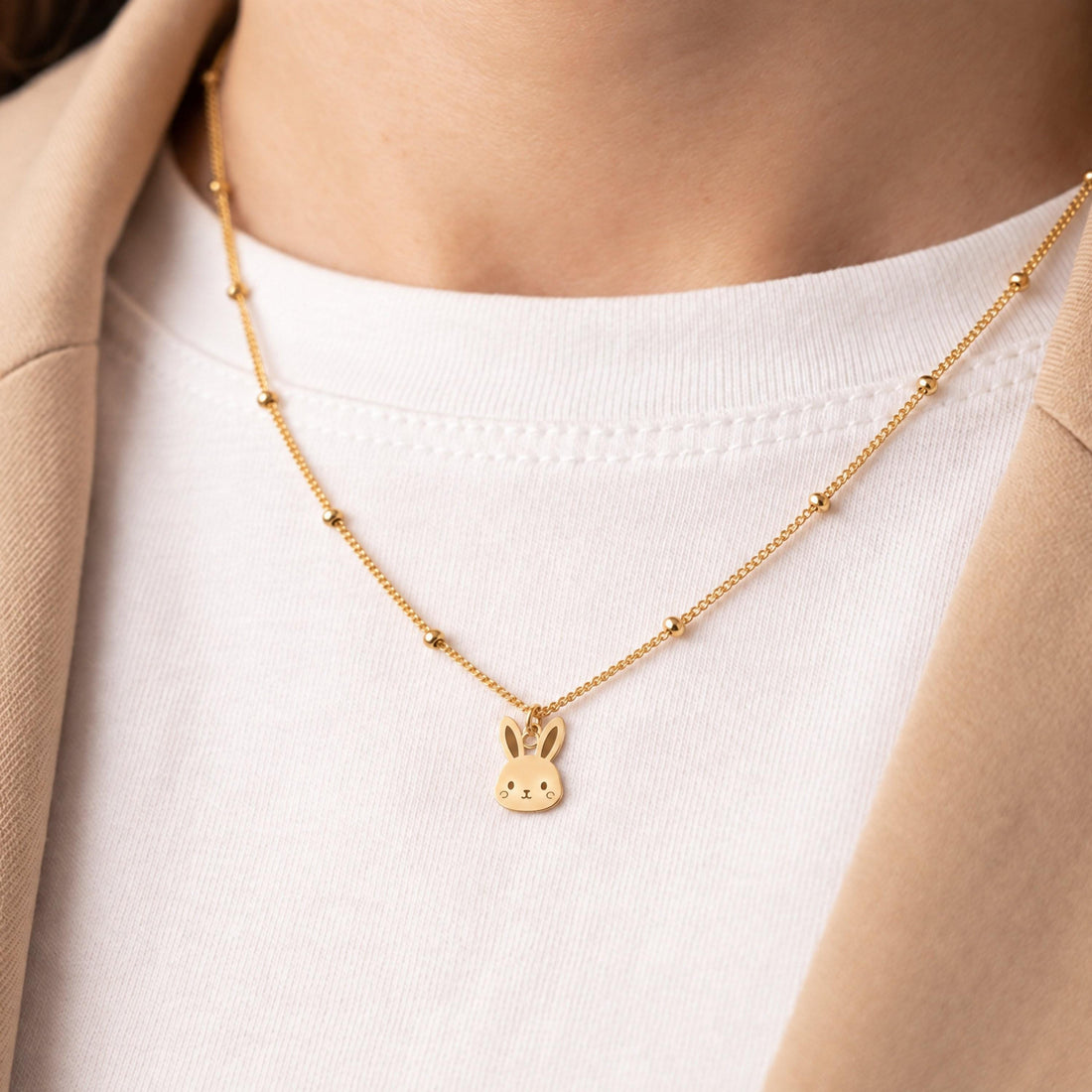 Bunny Heart Charm Necklace
