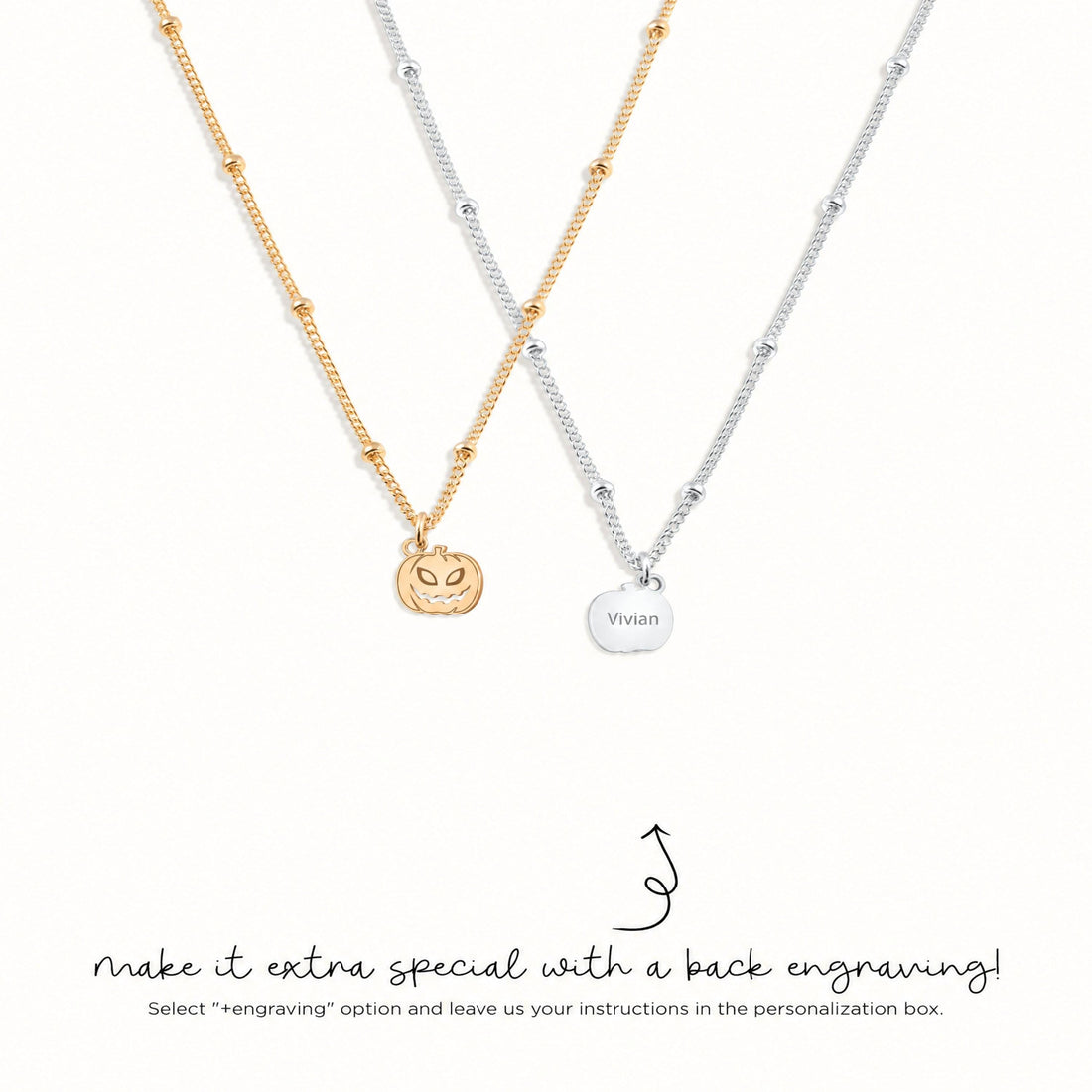 Jack O Lantern Charm Necklace