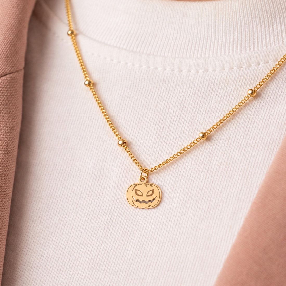 Jack O Lantern Charm Necklace