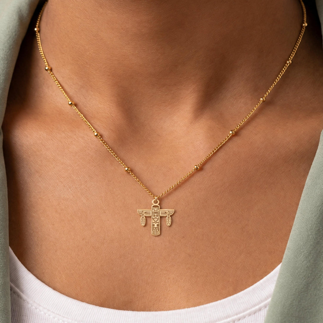 Totem Pole Charm Necklace