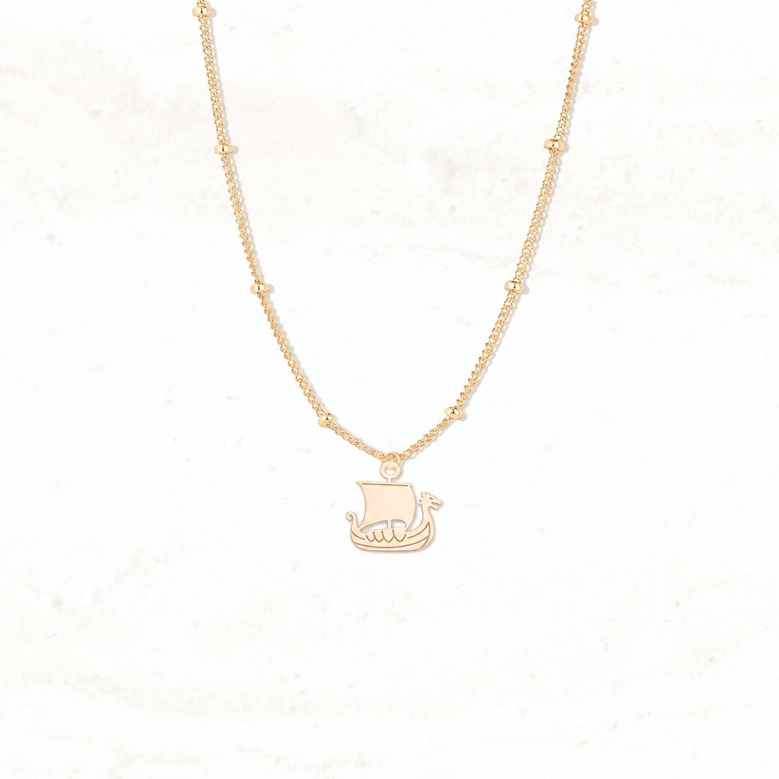 Viking Ship Charm Necklace