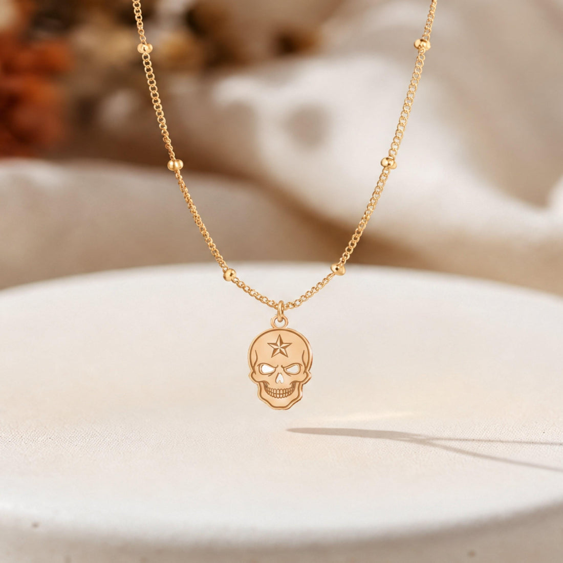 Star Skull Charm Necklace