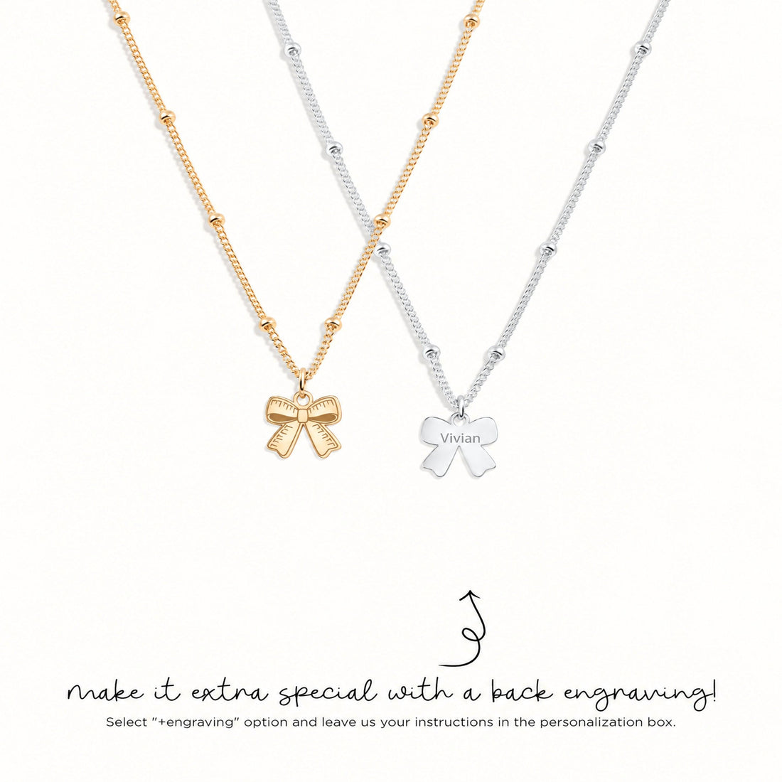 Ribbon Bow Charm Necklace