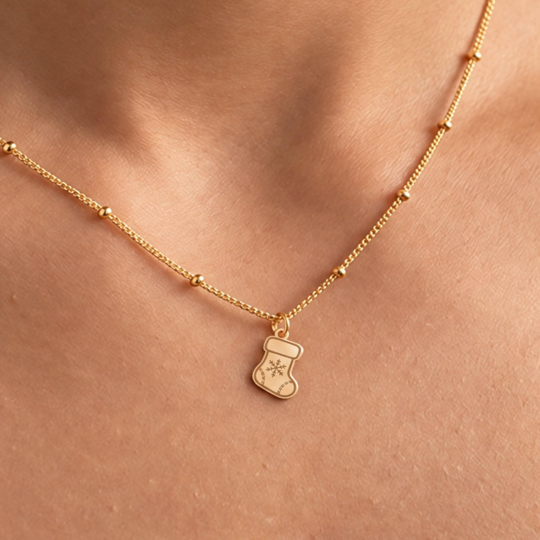 Christmas Stocking Charm Necklace
