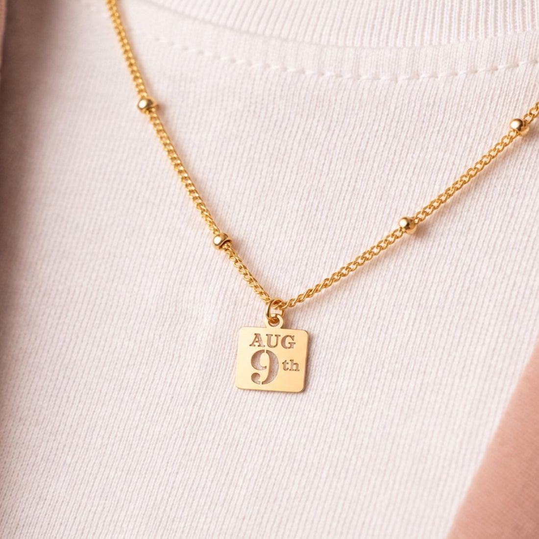 Custom Date Charm Necklace