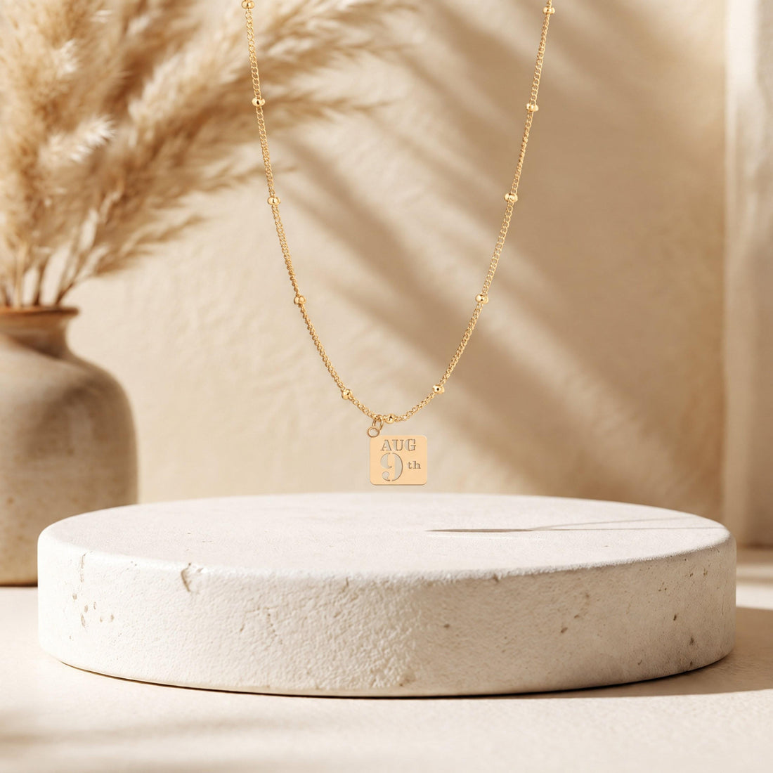 Custom Date Charm Necklace