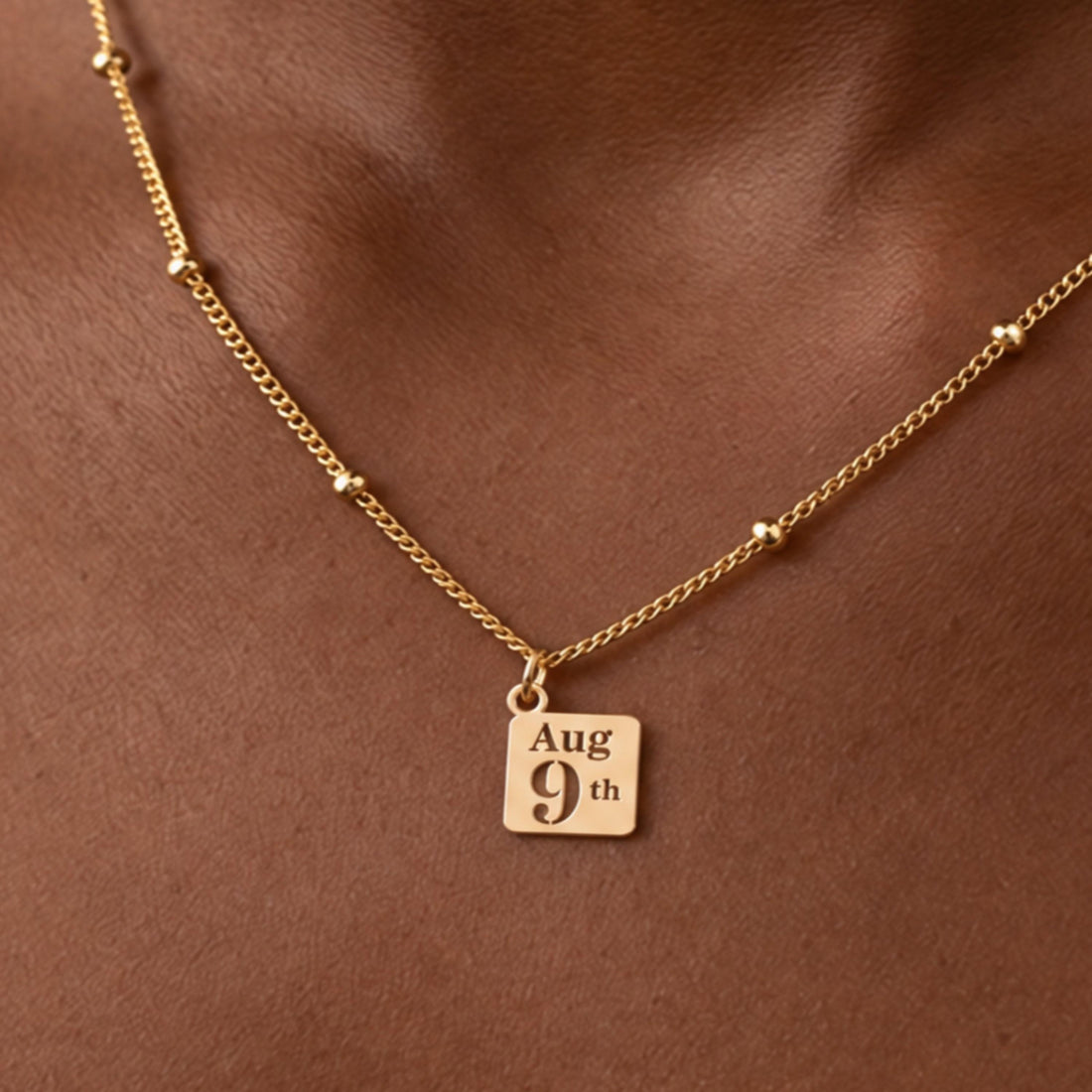 Custom Date Charm Necklace