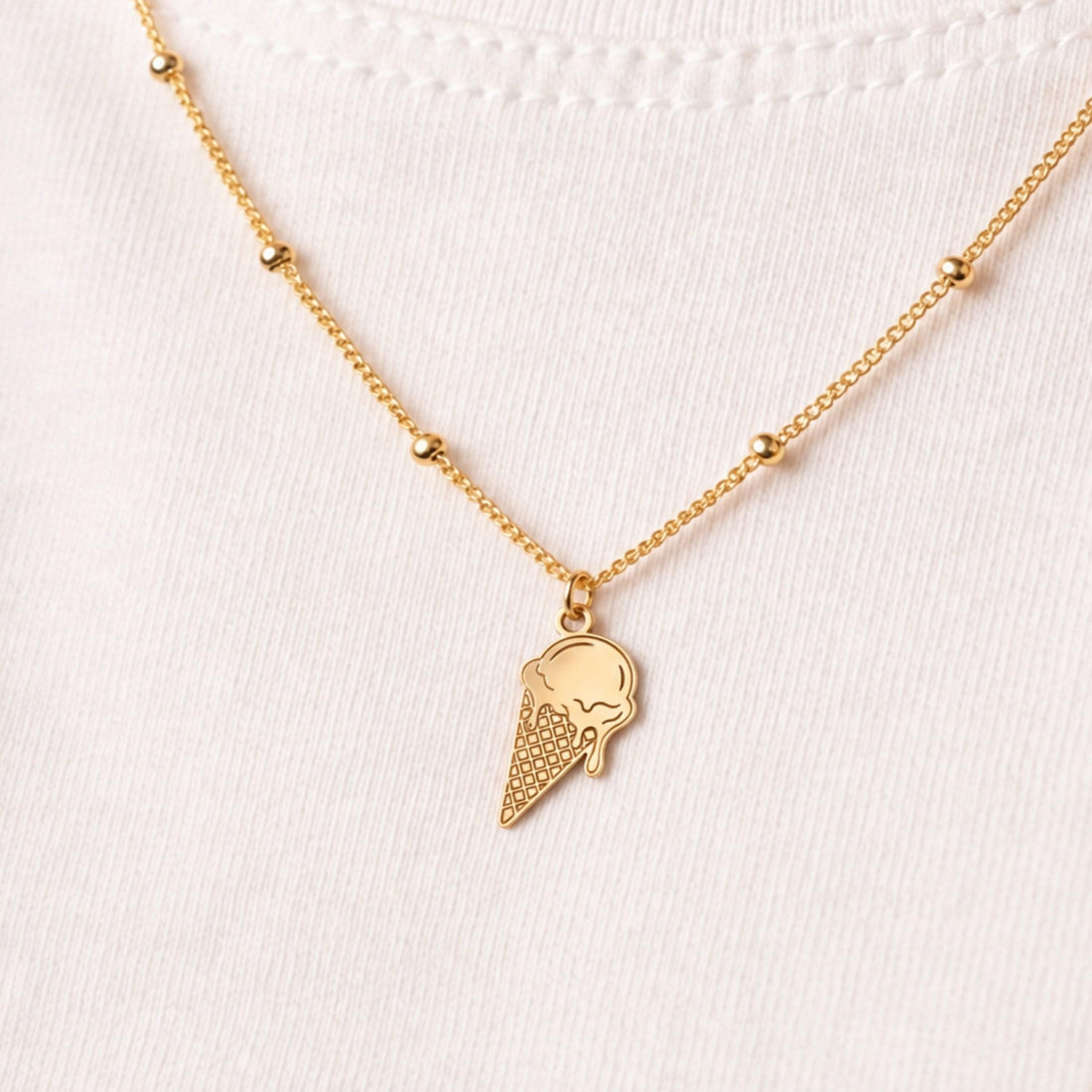 Ice Cream Cone Charm Necklace