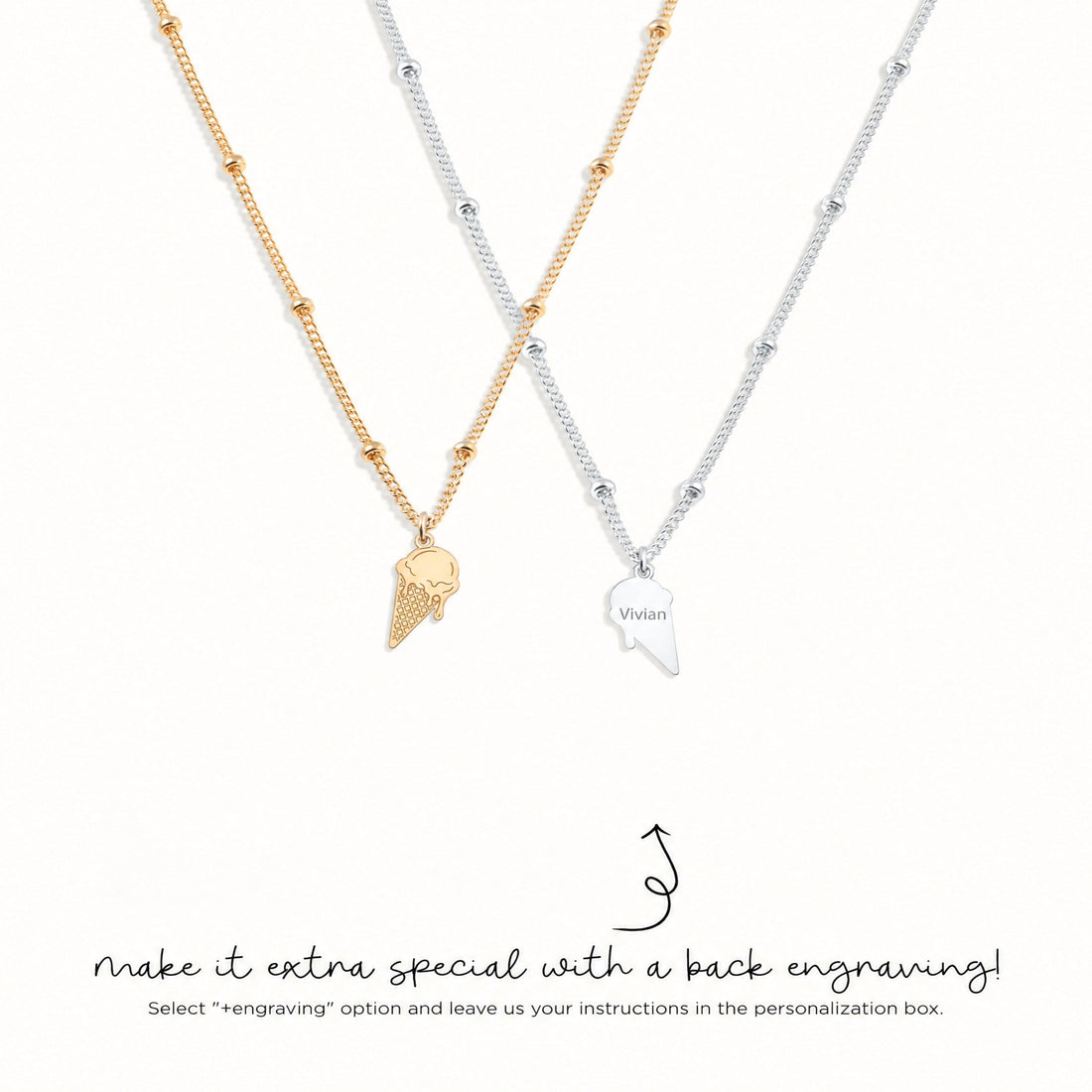 Ice Cream Cone Charm Necklace