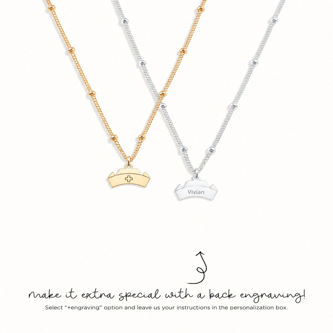 Nurse Hat Charm Necklace