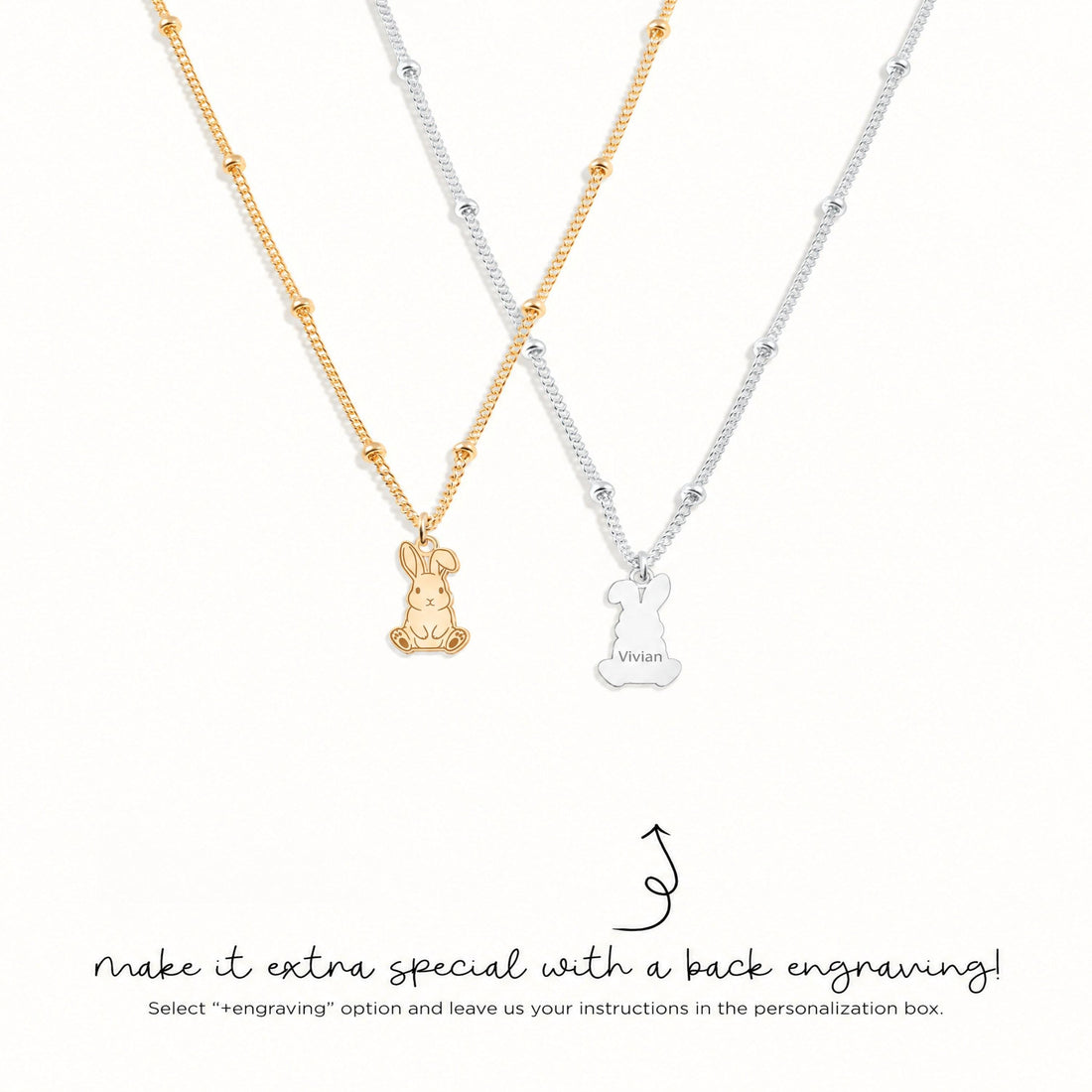 Sitting Rabbit Charm Necklace