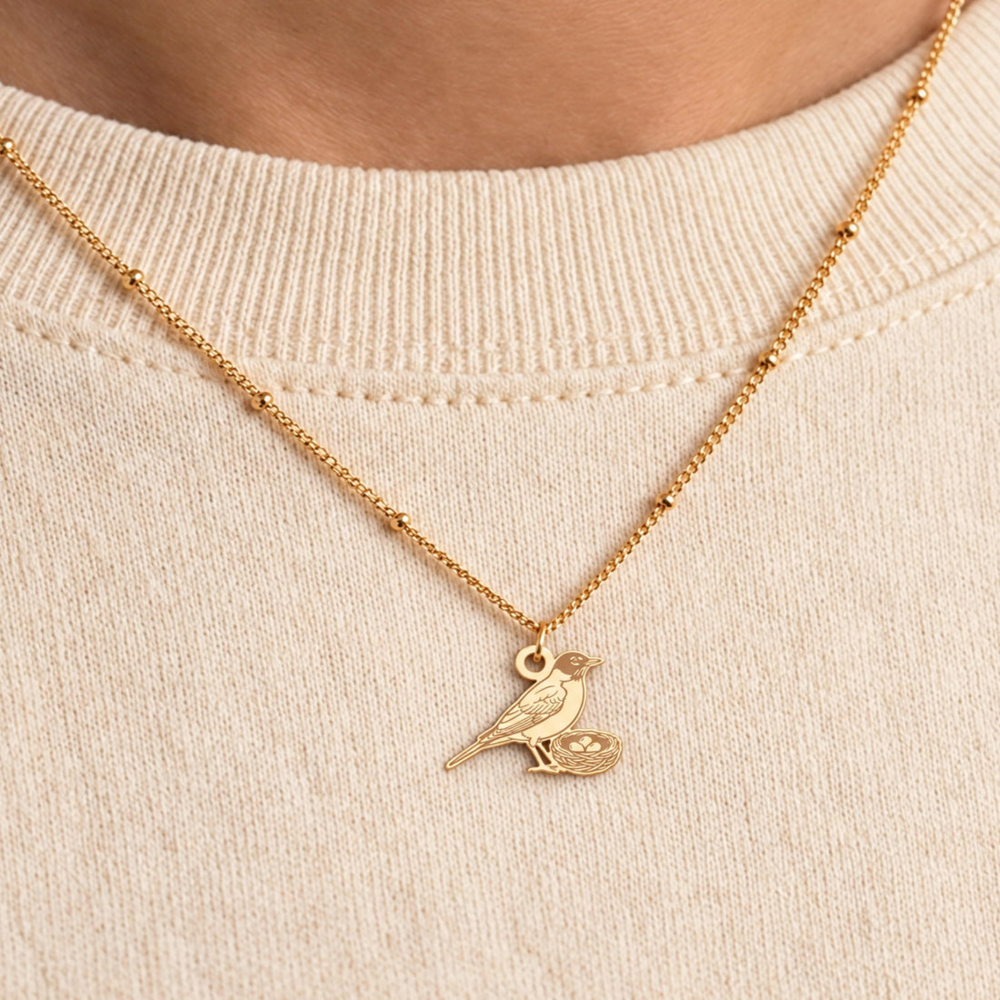 Bird Nest Charm Necklace