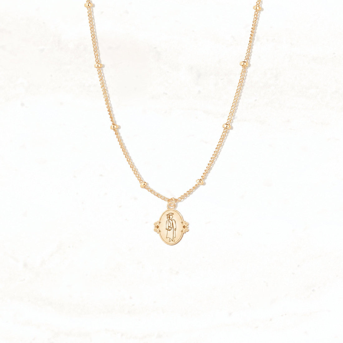Oval Graduate Charm Necklace