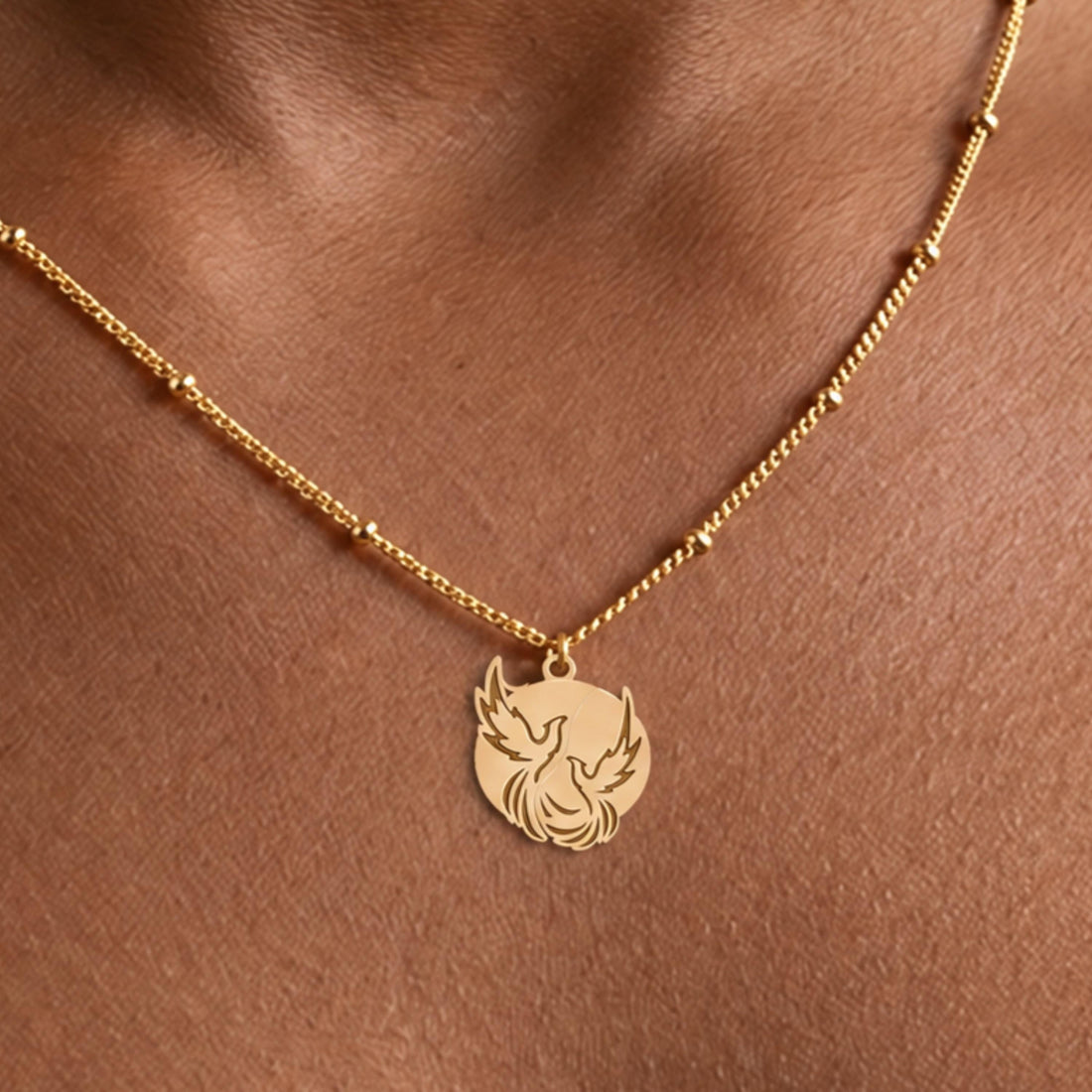 Phoenix Bird Charm Necklace
