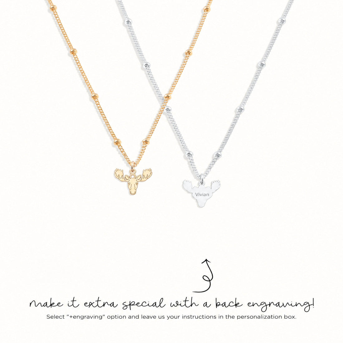 Moose Head Charm Necklace
