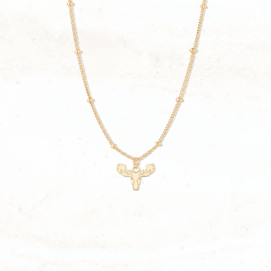 Moose Head Charm Necklace