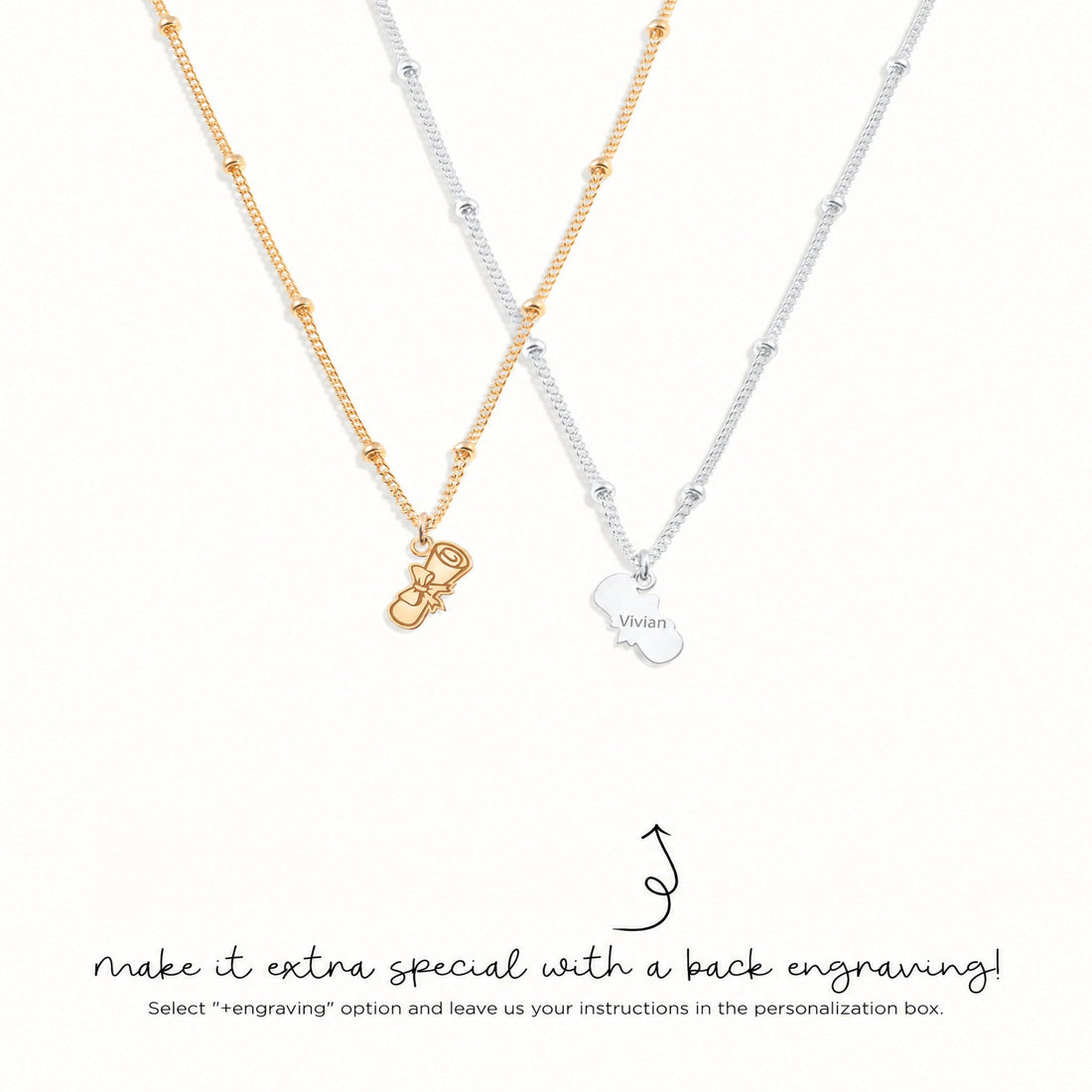 Graduation Scroll Charm Necklace