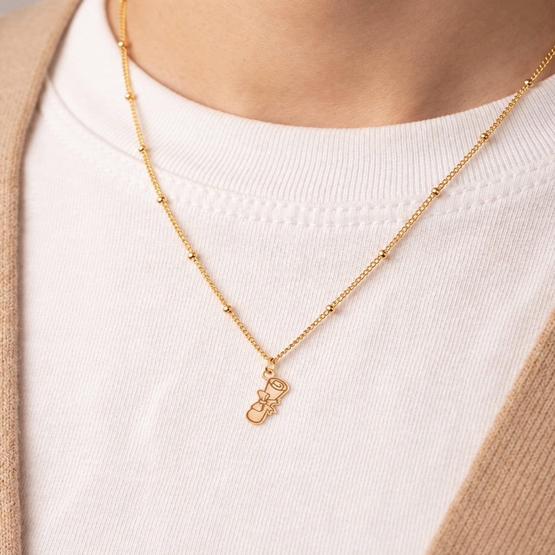 Graduation Scroll Charm Necklace