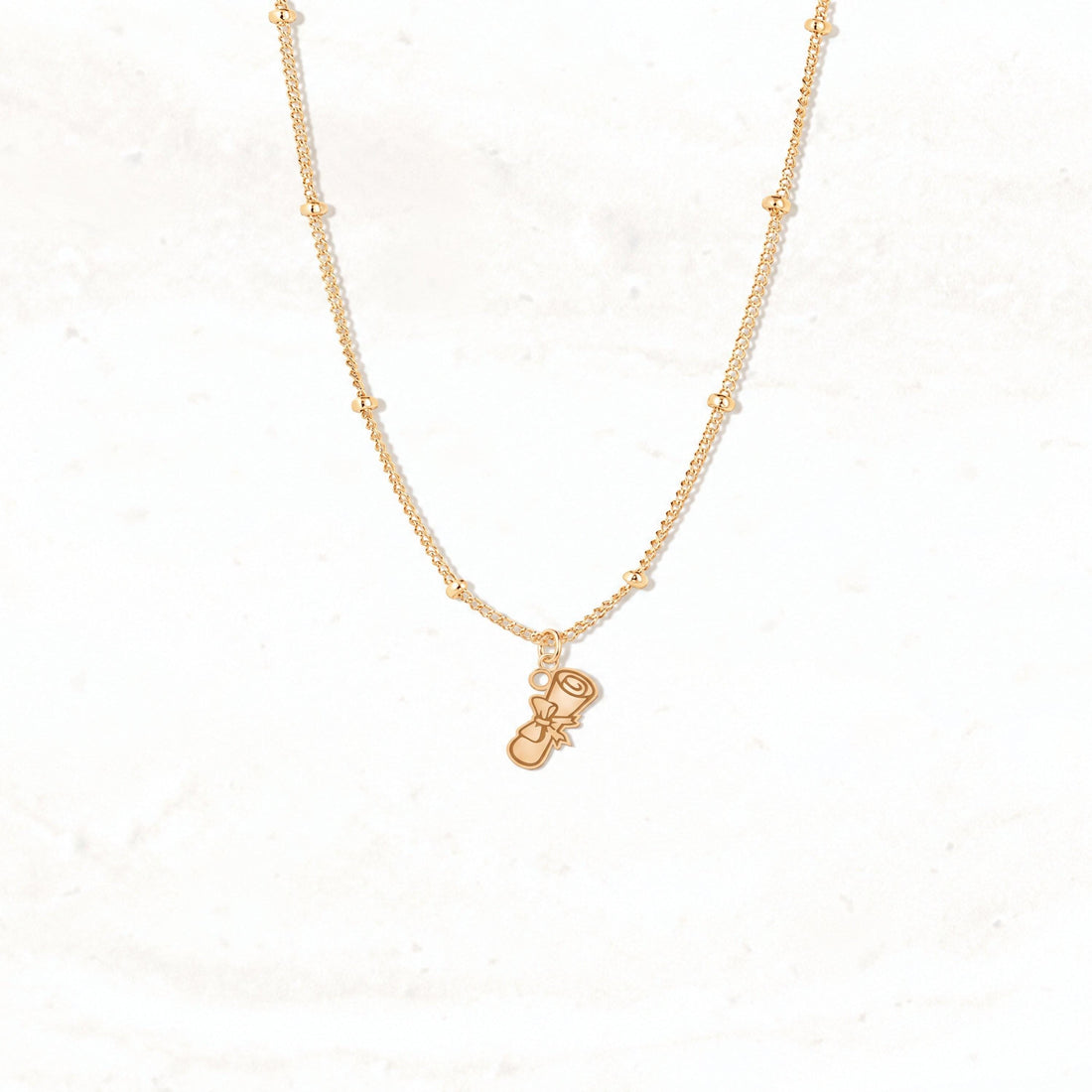 Graduation Scroll Charm Necklace
