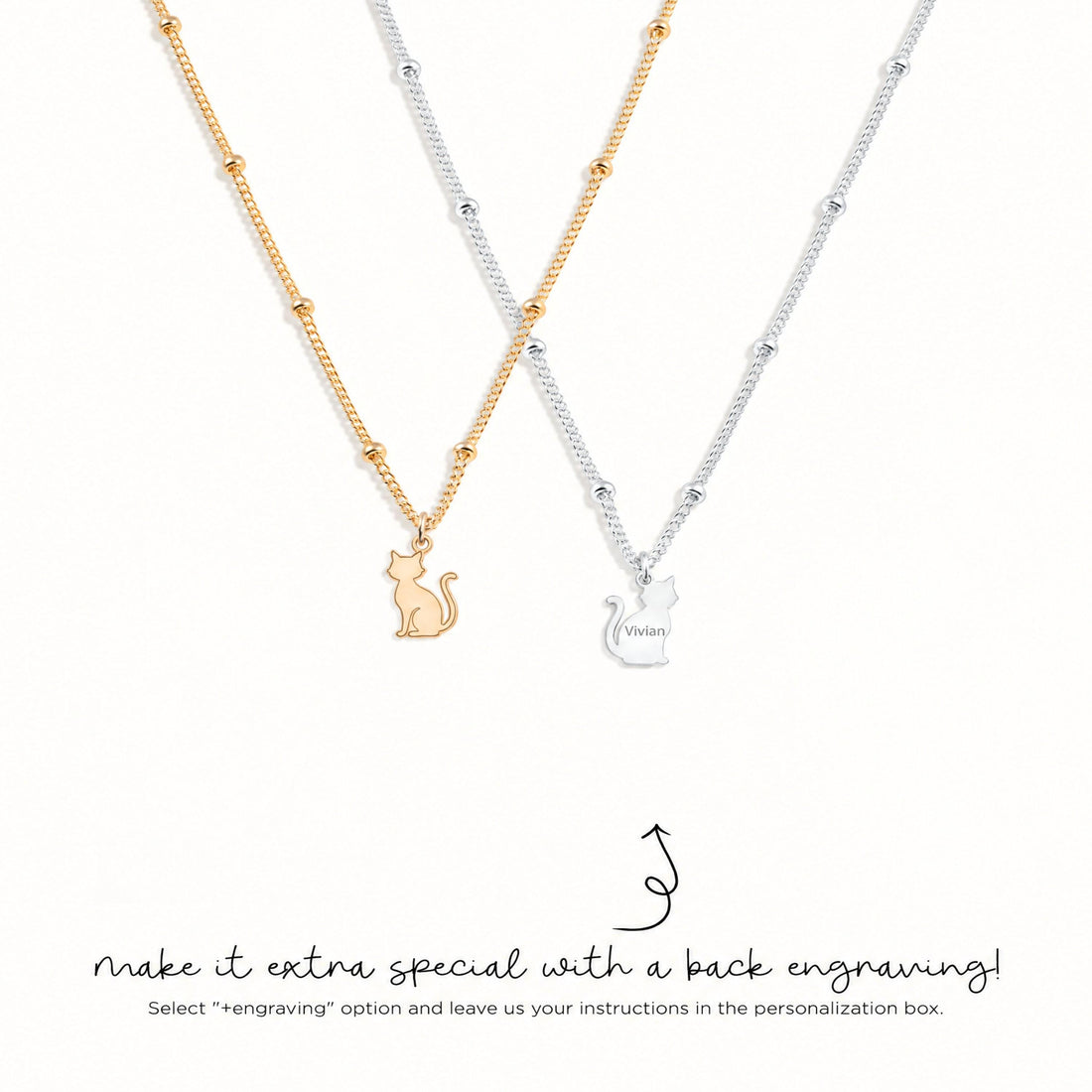 Cat Profile Charm Necklace