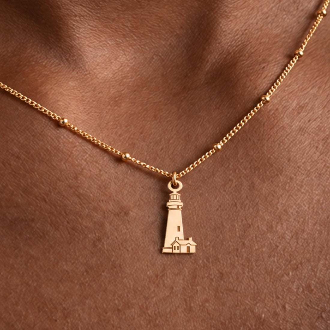 Lighthouse House Charm Necklace