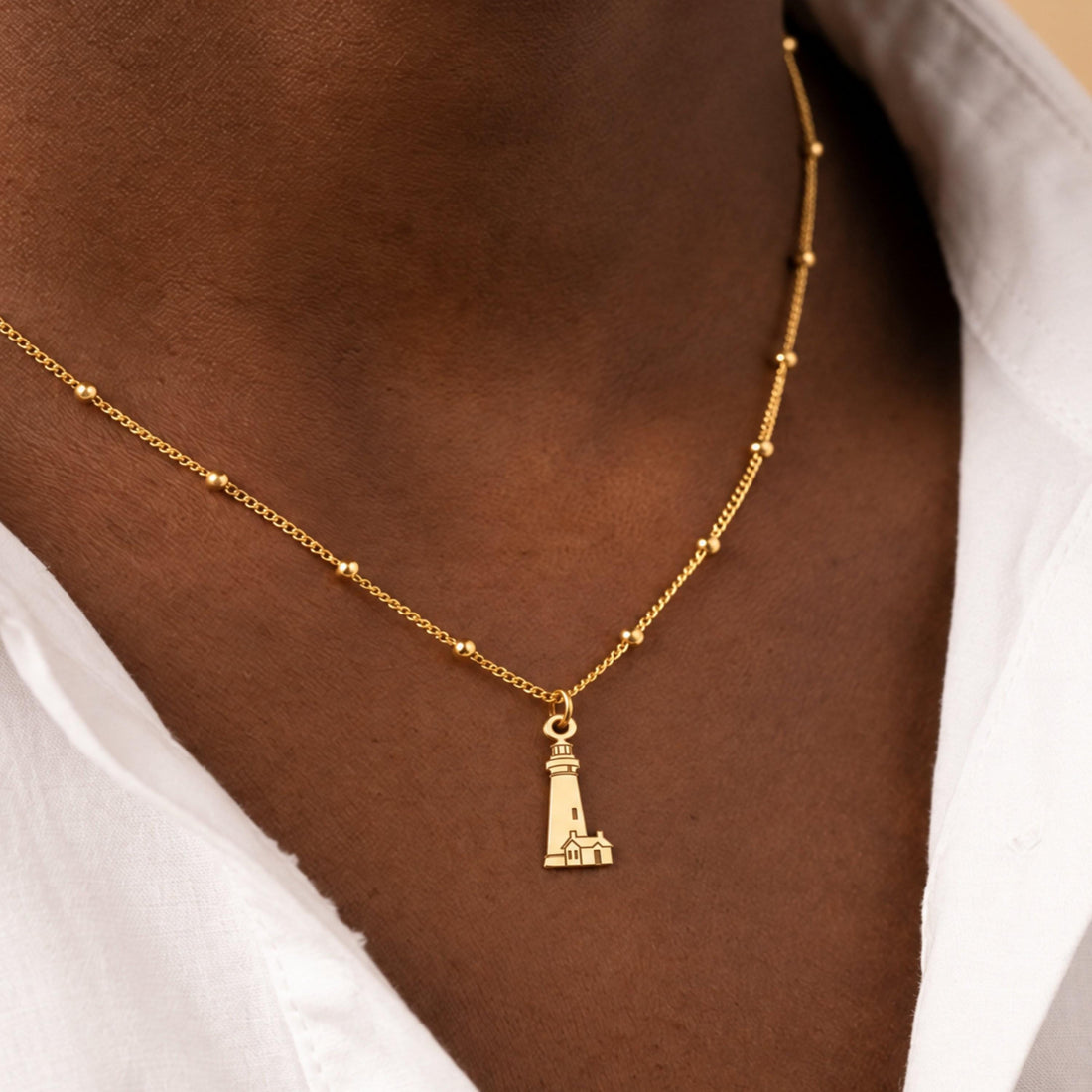 Lighthouse House Charm Necklace