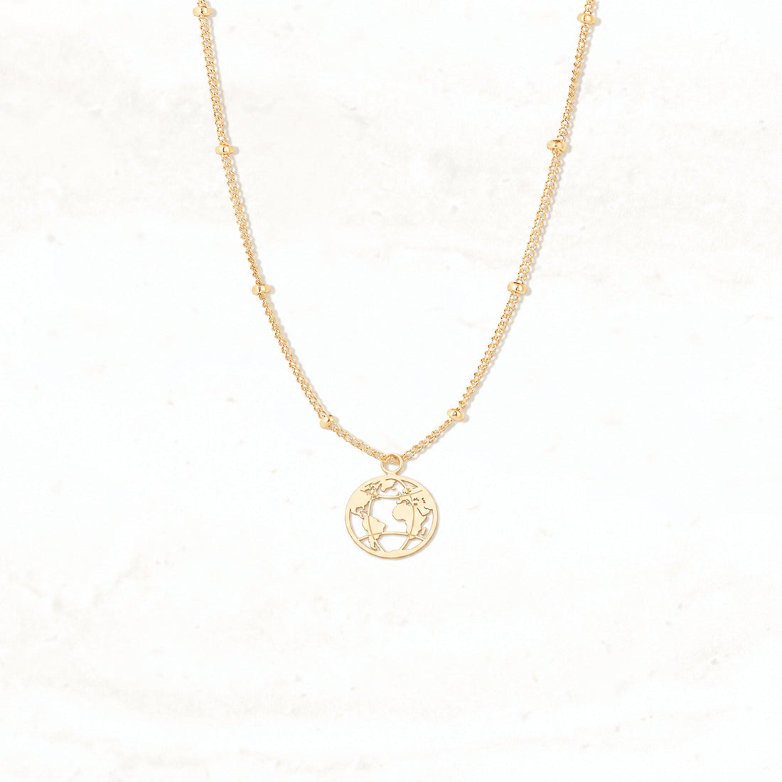 World Globe Charm Necklace