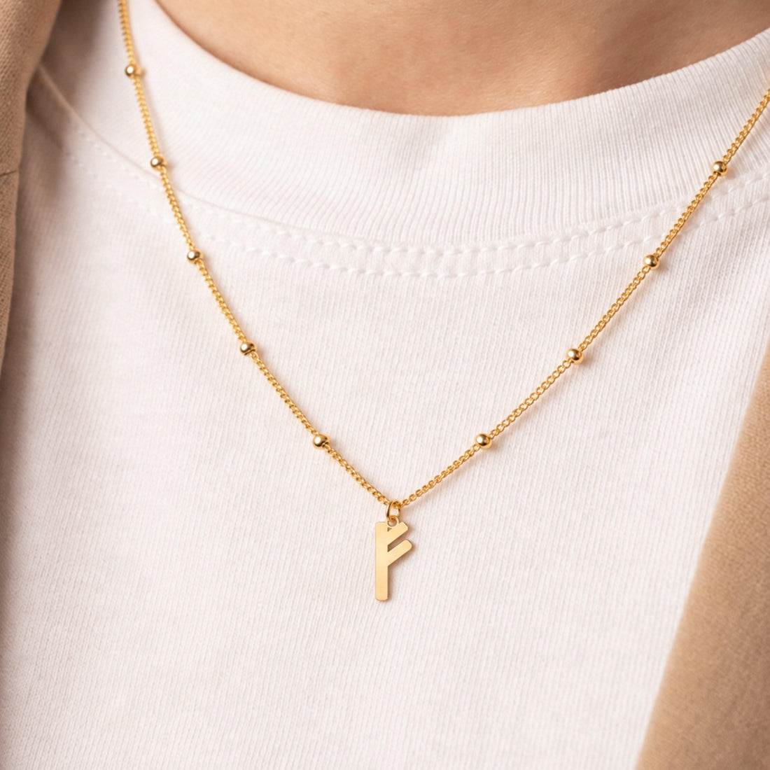 Rune Double Arrow Charm Necklace
