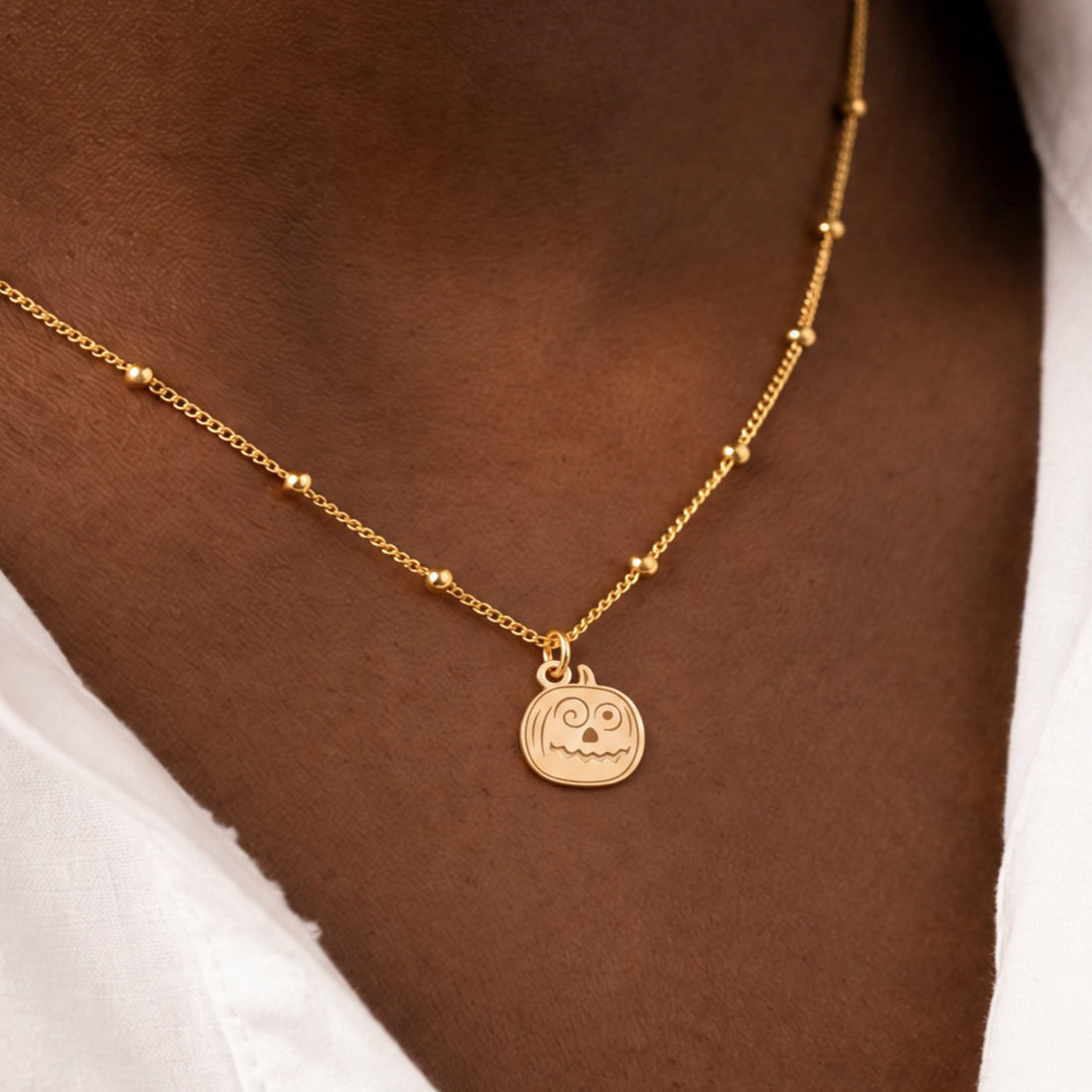 Jack O Lantern Charm Necklace