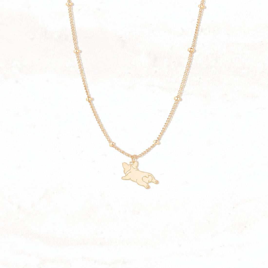 Lying Corgi Charm Necklace