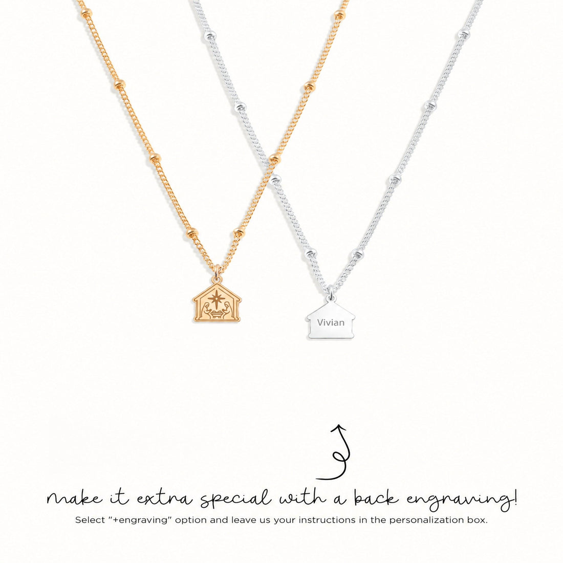 Nativity Scene Charm Necklace