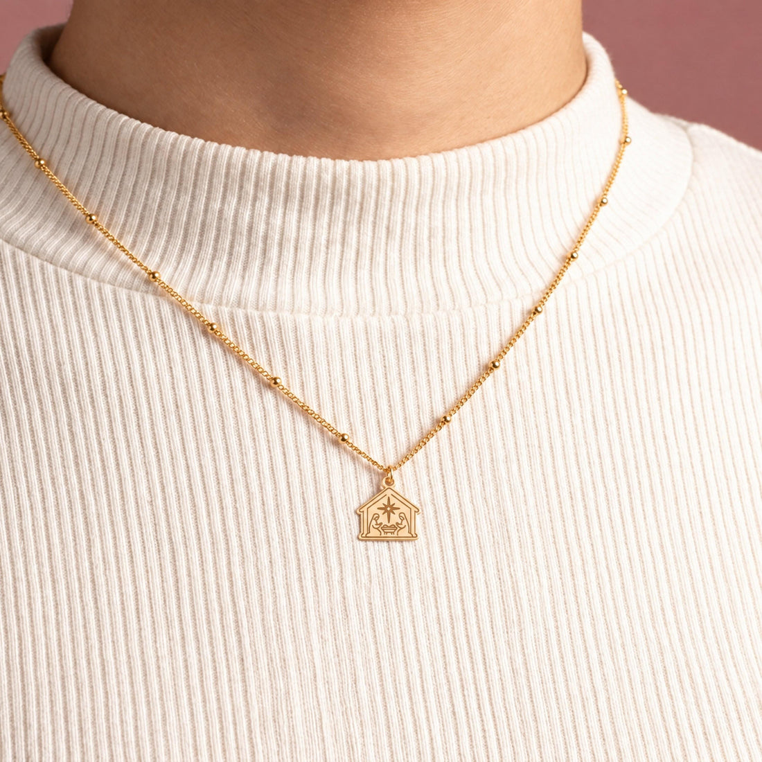 Nativity Scene Charm Necklace