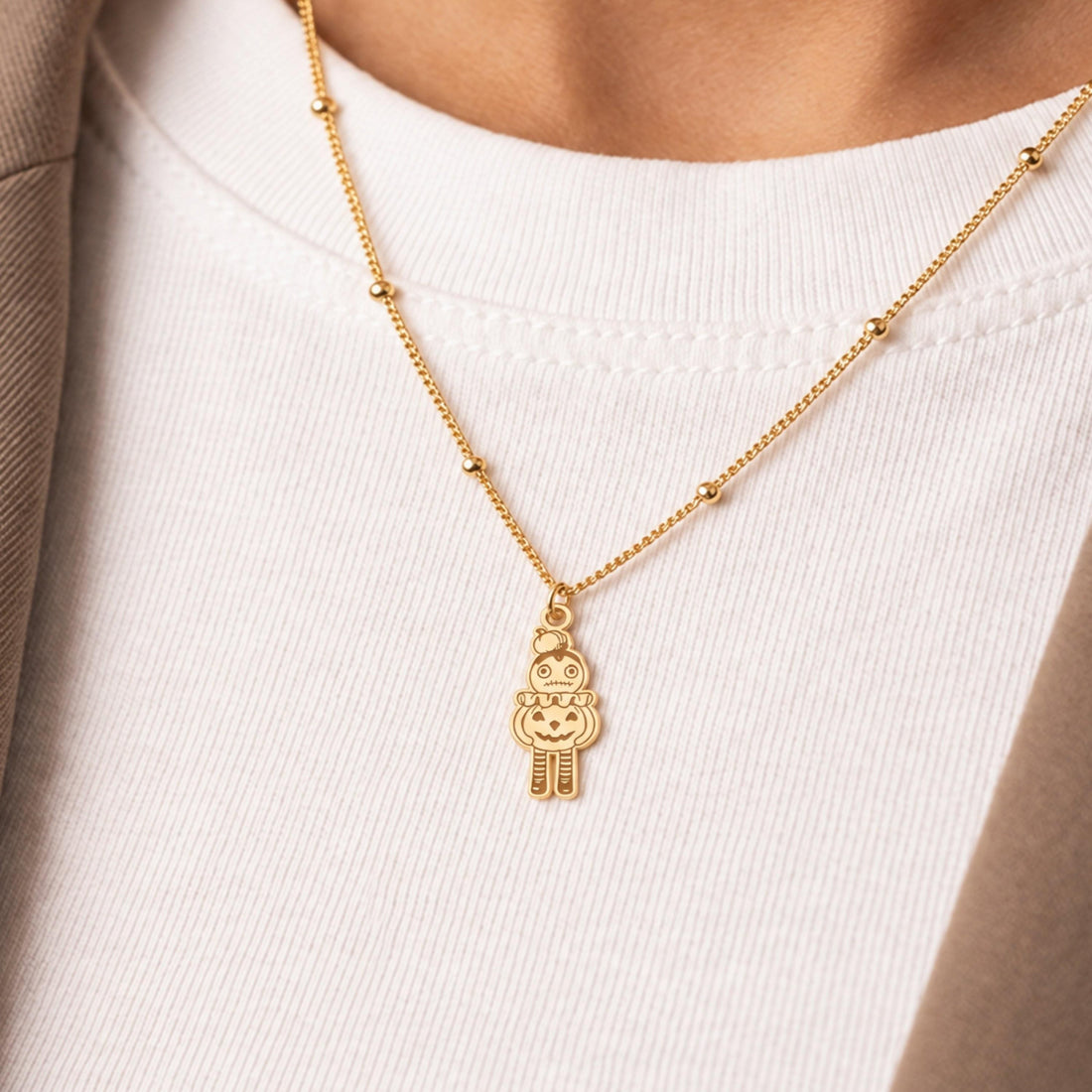 Jack O Lantern Charm Necklace