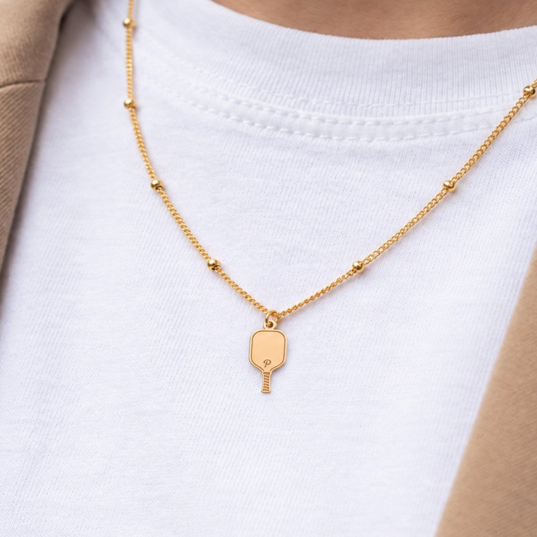 Pickleball Paddle Charm Necklace
