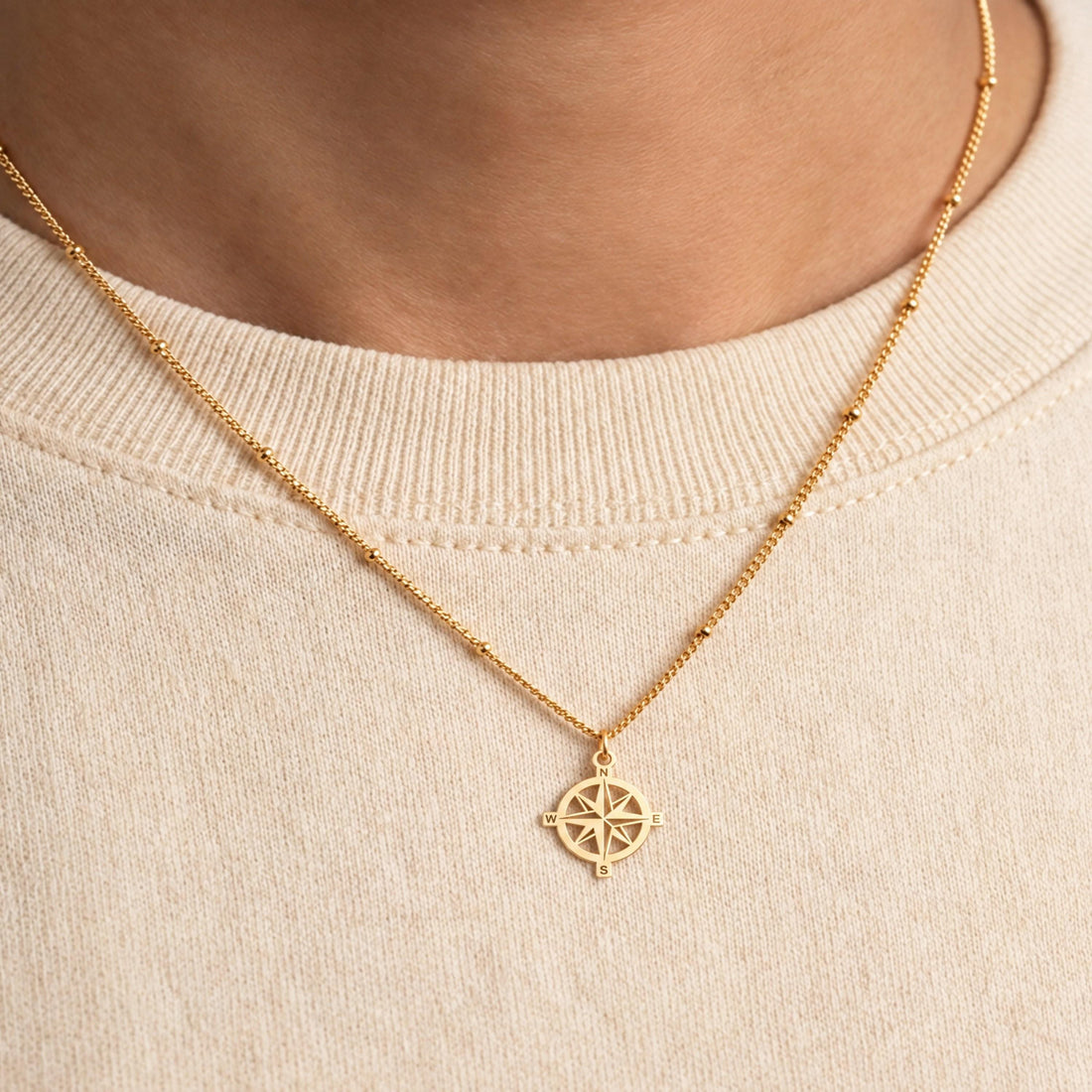 Compass Rose Charm Necklace