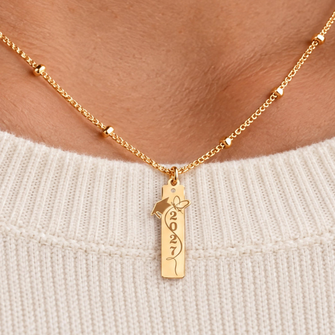 Graduation Cap Charm Necklace